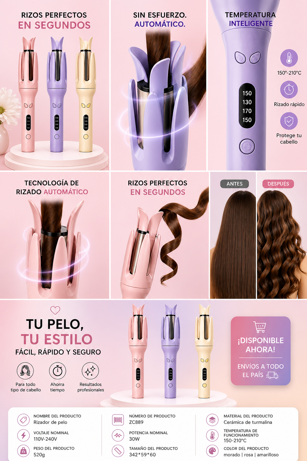 Rizador de Cabello Automático